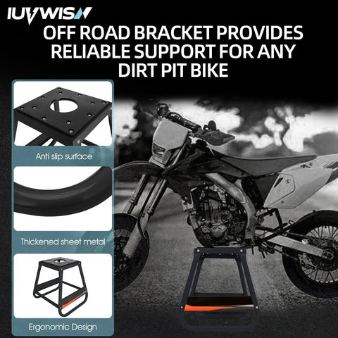 Detachable Dirt Bike Stand And Motorcycle Lift Panel, Heavy Duty Universal Stand With Anti Slip Surface, Easy Storage For Most Dirt Bikes, Motocross And Dual Sport Enduro Bikes, Black