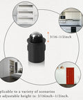 Interior Door Ball Catch Kit With Drive In Design And Adjustable Tension Concealed Dual Bearing Ball Catch System Self Embedding Black Finish 2 Pack For Lock Tight Closures On Doors Measuring About 0.8125 Inch Thick shown with installation scenarios