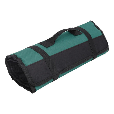 Green rolled 20 Slot Knife Roll Bag For Pros And Home Cooks Premium Canvas Knife Case Kitchen Travel Gear Durable Roll Up Organizer