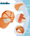 Too Cool For Grandpa Hiking Hat For Women Lightweight Running Trucker Cap showing ventilation grid, sweatband, adjustable buckle