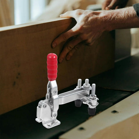 Two Pack Vertical Quick Release Toggle Clamps Zinc Plated Steel Welding Hold Downs Clamps for woodworking use in workshop