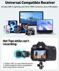 Universal compatible receiver connected to various devices with USB-C, Lightning, and 3.5mm connectors for Wireless Lavalier Microphone 4 In 1 Clip On For iPhone Android USB C PC And Camera With Rotatable Clip And Active Denoise For Vlog TikTok YouTube Podcasts Content Creators.