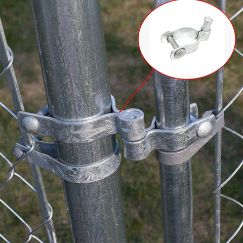 Two Pack Chain Link Fence Gate Post Hinge For Two And Three Eighths Inch Outside Diameter Posts Galvanized Steel Gate Hinge With Nut And Bolt Included built tough