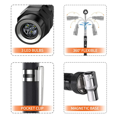 Extendable Magnetic Flashlight With Telescoping Magnet Pickup Tool For Dads And Guys Cool Christmas Stocking Stuffers And Birthday Gift For Father Grandpa Husband Boyfriend Or Men Who Have Everything