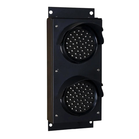 Two Color Dock Traffic Signal Light Red Green LED, 4 Inch Lens, IP65 Waterproof Aluminum Housing, mounted front view
