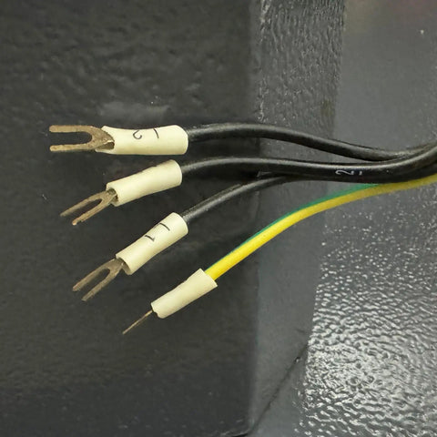 Heavy Duty Electric Ring Roll Bender wiring with labeled connectors, showing electrical connections for motor operation.