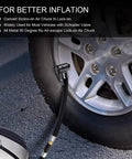 Heavy Duty Tire Inflator Hose Adapter with twist on to lock on connection on car wheel for Schrader valve inflation