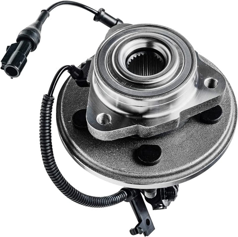 Front And Rear Wheel Hub Bearings Kit With 20 Chrome Lug Nuts For 2006 2010 Ford Explorer Sport Trac Mercury Mountaineer Independent Rear Suspension Replacement hub close-up