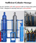 Oxygen Cylinder Rack For Wall Mount Beefy Heavy Duty Steel Gas Cylinder Holder With Protective Chain, storing multiple cylinders