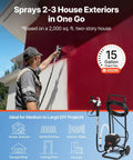 Gonna Save Your Arms For This Stand Airless Paint Sprayer 3000 Psi 650W Power with cart spraying exterior house wall.