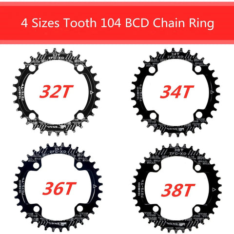 104 BCD 32T Narrow Wide Single Chainring With 4 Bolt Sprocket Bolts For Road Bikes Mountain Bikes And BMX MTB Built Tough