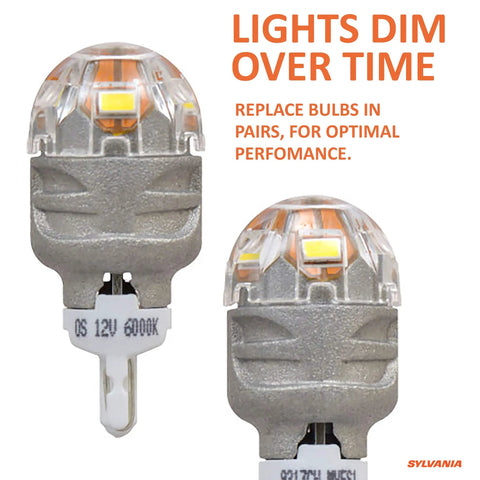 Ultra Bright 921 T 16W W16W ZEVO LED Interior Bulbs 6000K White with dimming text and product brand view