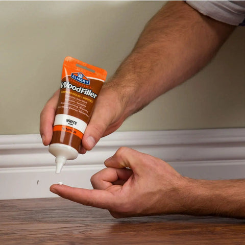 Carpenters Wood Filler 3.25 Ounce Tube White Paintable And Sandable Quick Water Cleanup Resists Shrinking And Cracking Ideal For DIY