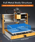 LUNYEE 3018 PRO MAX CNC router, all-metal frame in orange and silver, 300 x 180 x 80 mm working area