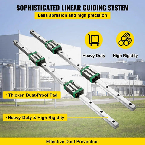 Get Crazy Smooth Motion With This Rock Solid 2 Piece Linear Rail And RM1605 Ballscrew Kit For Your DIY Routers Lathes Or Mills Featuring Ultra Precise Hgr20 Guides And Full BfBk Clamps For Epic Precision Builds. HGR20 linear rail set with dual carriages for CNC motion