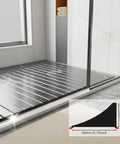 39 Inch Slick Silicone Splash Guard For Kitchen Sink Countertop Self Grip Edging Keeps Your Counter Totally Bone Dry And Stops Crazy Splashes Cold Turkey on a bathroom shower floor.
