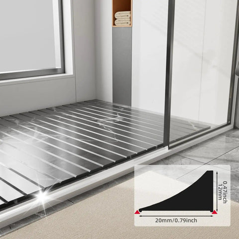 39 Inch Slick Silicone Splash Guard For Kitchen Sink Countertop Self Grip Edging Keeps Your Counter Totally Bone Dry And Stops Crazy Splashes Cold Turkey on a bathroom shower floor.