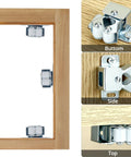 30 Pack Double Roller Cabinet Door Latch Kit, Beefy Galvanized Cold Rolled Steel Tension Catch with side and top views
