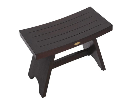 24-Inch Teak Shower Bench With Anti-Slip Flared Legs And Adjustable Foot Pads, Sturdy Teak Wood Shower Stool That Holds Up To 250 Lbs
