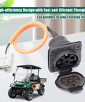 Top Tier Electric Golf Cart Charger Receptacle Head Replacement For Evolution Powersports Advanced Ev And Aeric Provides Dead Simple Plug And Play Upgrades With Hella Fast 3 Pin 30 Amp 110V 220V Port, includes charging socket and cable.