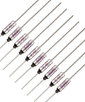 SF76E 77 Degrees Celsius Thermal Fuse 10A 250V Pack of 10 Pro Grade Thermal Cutoffs for Electronics and Appliances No Nonsense High Temp Safety Protector Fast Action Organic Type for Reliable Circuit Protection, pack of 10 axial fuses