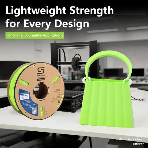 Premium Active Foaming TPU 3D Printer Filament In Bright Green With A One Kilogram Spool Delivers Adjustable Hardness From Tough As Nails To Super Soft For Flexi Parts That Ride Smooth And Stay Way Lighter