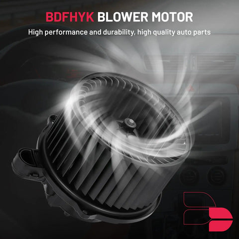 Direct Fit Hvac Blower Motor Fan For Chevy Bolt Ev 2017 To 2020 shown from side with arrows indicating airflow for cabin comfort.