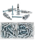 Drywall Anchor Kit With Self Drilling Screws DIY Friendly Zinc Alloy Wall Fasteners Yellow Zinc Plated Carbon Steel Rust Resistant Self Tapping Anchors No Prep Install Easy Mount For Shelves Picture Frames And TV Mounts, assorted anchors in storage box