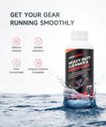Pro Level Ultrasonic Cleaner Fluid For Carburetors Engines And Auto Parts Dissolves Stubborn Grease Oil And Road Grime Without Any Scrub Hustle Leaves Parts Residue Free 34 Fl Oz in water.