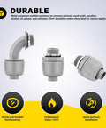 Heavy Duty 10 Pack 1 2 Inch Liquid Tight Connectors Npt Threads For Flexible Pvc Electrical Conduit Non Metallic Fittings highlighted with durability features.