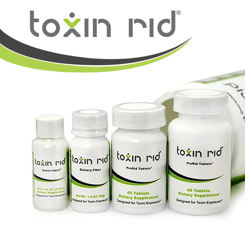 Get A Clean Slate With This Seven Day Detox Kit And Whole Body Cleanse Featuring Vegan Tablets Liquid Booster And Digestive Fiber For A Totally Legit Fresh Start For Guys And Gals Straight Up Effective And Made Directly In The Usa - Toxin Rid kit with detox liquid, dietary fiber, and tablet bottles.