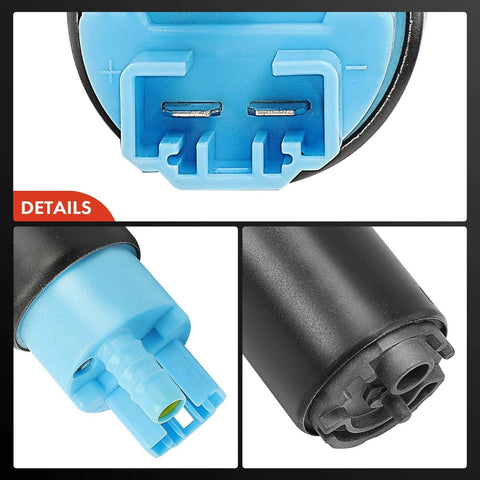 Electric Fuel Pump Replacement For Your Chevy Toyota Honda And More Fits Popular Models Like Civic Accord CR V Camry 4Runner Tucson Impreza And Other Everyday Rides, shown in detail view highlighting connectors.