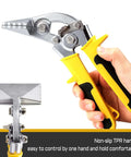 Three Inch Metal Hand Seamer with Curved Jaws for Sheet Metal Bending, Anti-Slip TPR Handles, Built-In Hang Hole, Durable Chrome Vanadium Steel