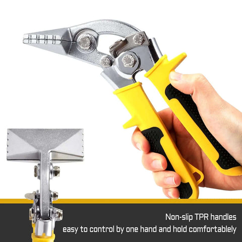 Three Inch Metal Hand Seamer with Curved Jaws for Sheet Metal Bending, Anti-Slip TPR Handles, Built-In Hang Hole, Durable Chrome Vanadium Steel