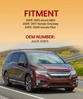 Rear air spring suspension kit banner on a maroon minivan, showing FITMENT and AirLift 60815.