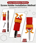 Red Black Screw Holder Drill Bit Guide And Secure Grip Accessory For Woodworking Projects Durable Plastic 40 Millimeters Pack Of 3