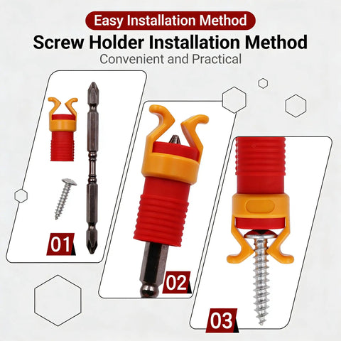 Red Black Screw Holder Drill Bit Guide And Secure Grip Accessory For Woodworking Projects Durable Plastic 40 Millimeters Pack Of 3
