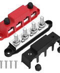 Badass 400A Bus Bar With 12V Power Distribution Block and Four Stainless Steel Studs, heavy duty copper battery terminal.