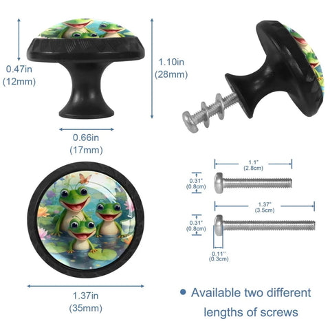 Fresh Crystal Glass Cabinet Knobs And Drawer Pulls Super Clean Kitchen Hardware Upgrade For Dressers Cupboards And Wardrobes Solid Modern Home Decor Setup 4 Pack, colorful frog design, 1.37 inch size.
