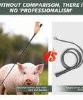 Two Pack Black Pig Show Whip With Chrome Tip 36 Inch Leather Handle Riding Crop For Training And Showing vs another whip