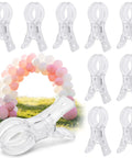 10 Pack Balloon Arch Clips 3.5 Inch Transparent Plastic Spring Clamps for Balloon Arch Backdrop, Heavy Duty Party Decor