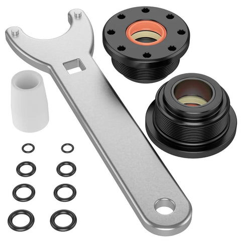 Front Mount Hydraulic Steering Cylinder Seal Kit With Pin Wrench For Pivot Front Mount Cylinders, Premium Aftermarket Replacement Fits HC5340 HC5341 HC5342 HC5343 HC5344 HC5345 HC5346 HC5347 HC5348 HC5358 HC5365, Easy Install.