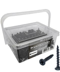 Heavy Duty Boss Grade Drywall Screws 500 Pack Coarse Thread Phillips Drive Bugle Head Black Phosphate in storage box