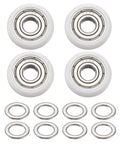 6x19x6mm Ball Bearing Guide Pulley Kit For Door Hardware And Gym Gear Four Nylon Round Wheel Pulleys With Double Metal Sealed Bearings Eight Stainless Steel Gaskets White