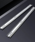Built Tough 12 Inch Soft Close Drawer Slides 5 Pairs Full Extension Ball Bearing Side Mount Satin Nickel Heavy Duty 100 Lb Capacity For Kitchen And Bathroom Remodels, two slides