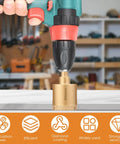 Hefty 12 Piece Diamond Hole Saw Kit With Full Drill Bit Set Designed For Smoothly Drilling Ceramic Tile Glass And Brick Tough Core Bits That Are Totally Legit And Deliver Serious Bang For Your Buck, showing a drill with a diamond hole saw bit.