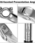 Silver Bike Quill Stem 22.2mm Clamp Adjustable With 180mm Reach And 110mm Extension, aluminum construction details