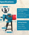 Specifications of Electric Grain Mill Grinder 3000W 110V Heavy Duty Beast Commercial Corn Grinder With Funnel Dry Use