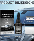 Windshield Crack Repair Kit Two Pack With 30ml Liquid Resin And UV Film Quick Fix For Chips Stars And Bullseyes packaging and contents