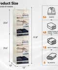 Top Quality Double Pack Hanging Closet Organizer With Three Tier Foldable Build dimensions and capacity for shirts and towels.